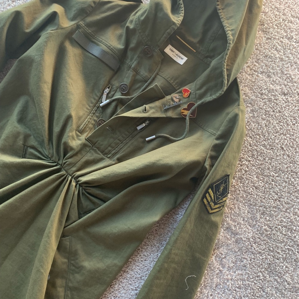 Saint Laurent hooded parka dress
